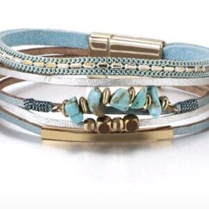 Turquoise Stone Magnetic Clip Bracelet