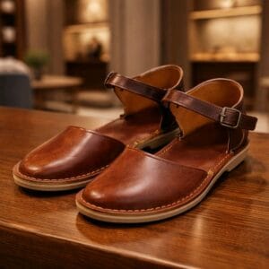 Two Tone Brown Leather Sandal