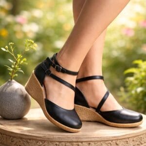 Talitha Closed Black Wedge